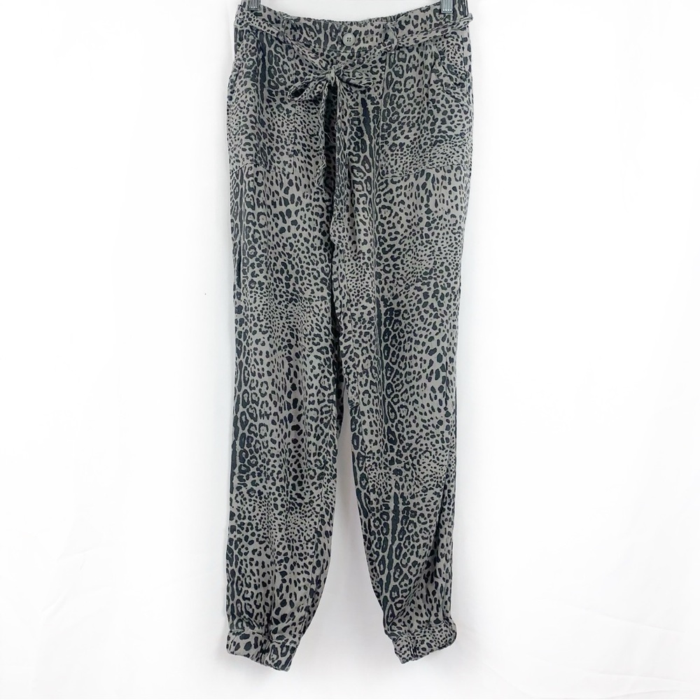 Rewash Gray Leopard High Rise Pull On Jogger Pants